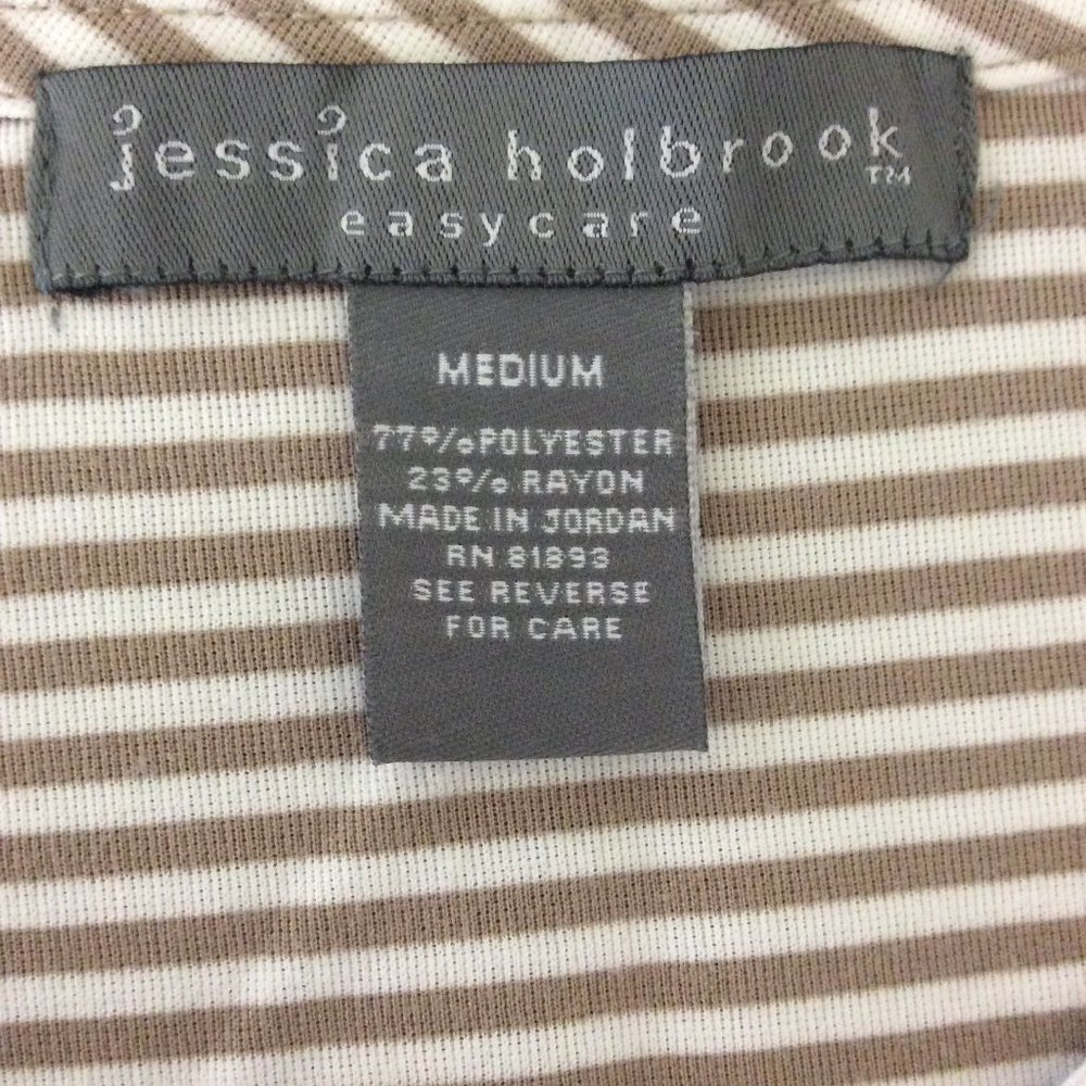 Jessica Holbrook Womens Top Size Medium Striped Short Sleeve - Picture 10 of 12